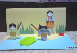 裏うらしまたろう ねねの折り紙紙芝居 折り紙 ねね作 ある日 浦島太郎が浜辺へ行くと 子供たちが亀をいじめていました むかつくんだよ なんで不景気なんだよ 派遣切りなんてしてんじゃねーよ 一生懸命働いてるのにさ 世間に対する